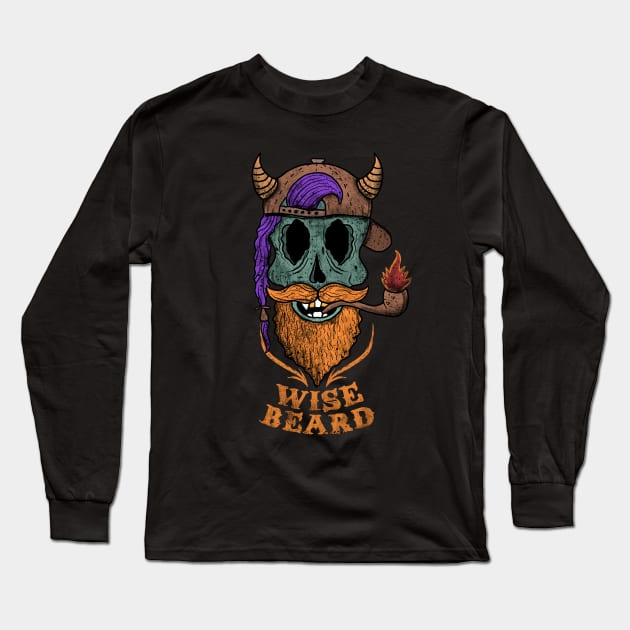 Wise Beard Long Sleeve T-Shirt by Yeroma